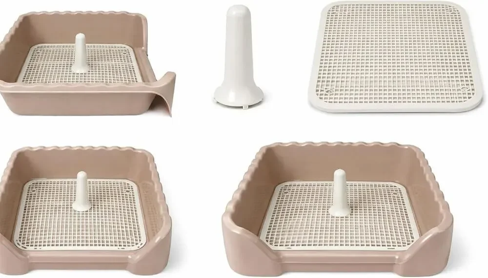 Small Medium Pet Indoor Dog Potty Tray w/ Grate Puppy Training Toilet Litter Box